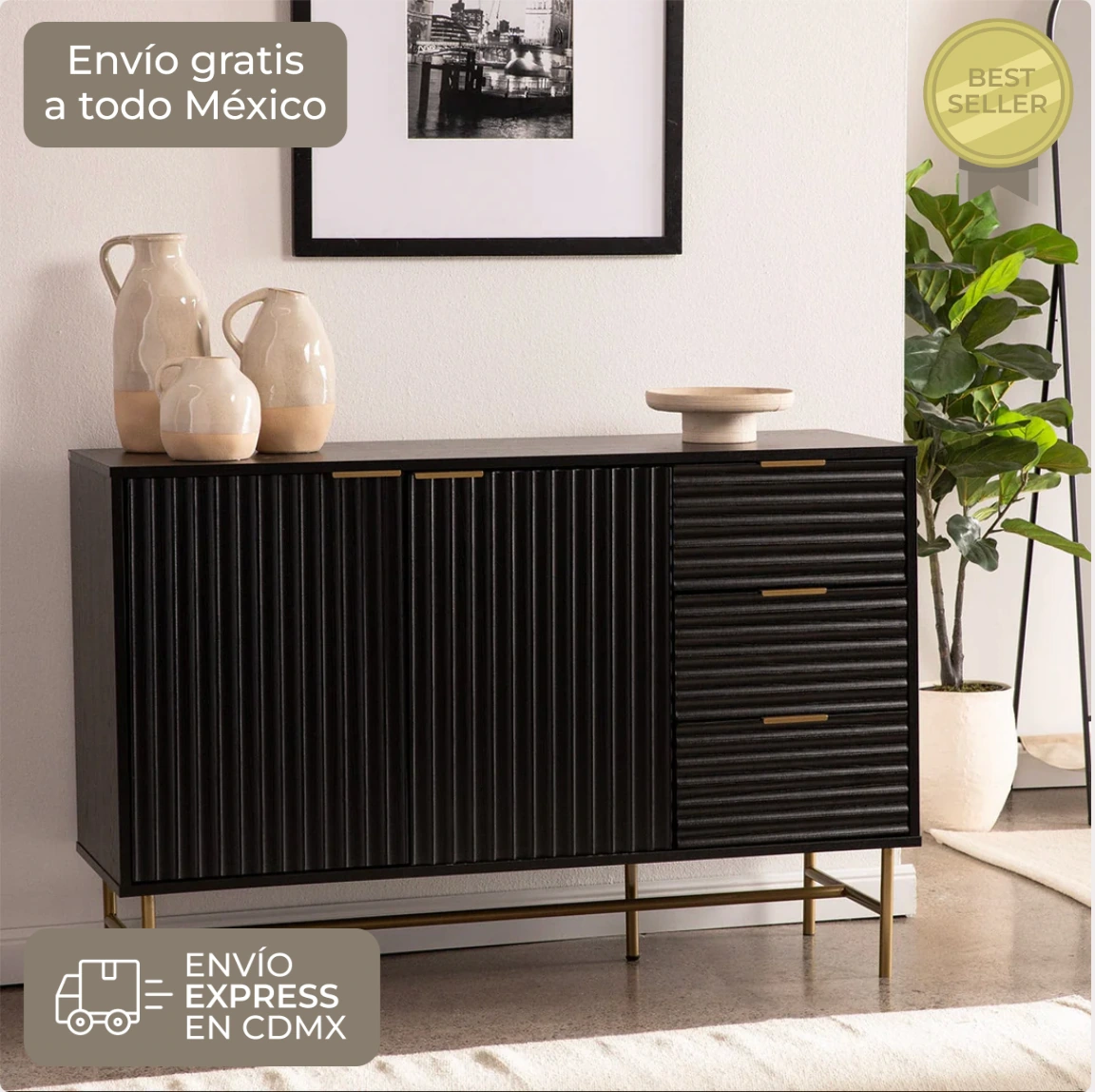 Credenza Bufetera Brooklyn Negro