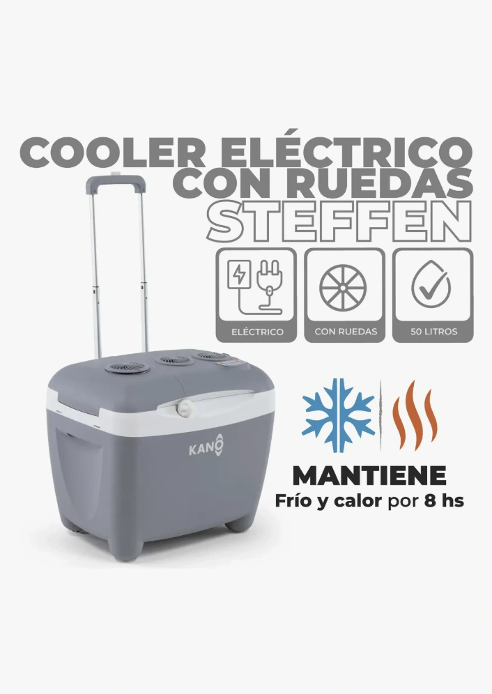 Hielera Eléctrica Kano Steffen Con Ruedas 50l 110v/12v