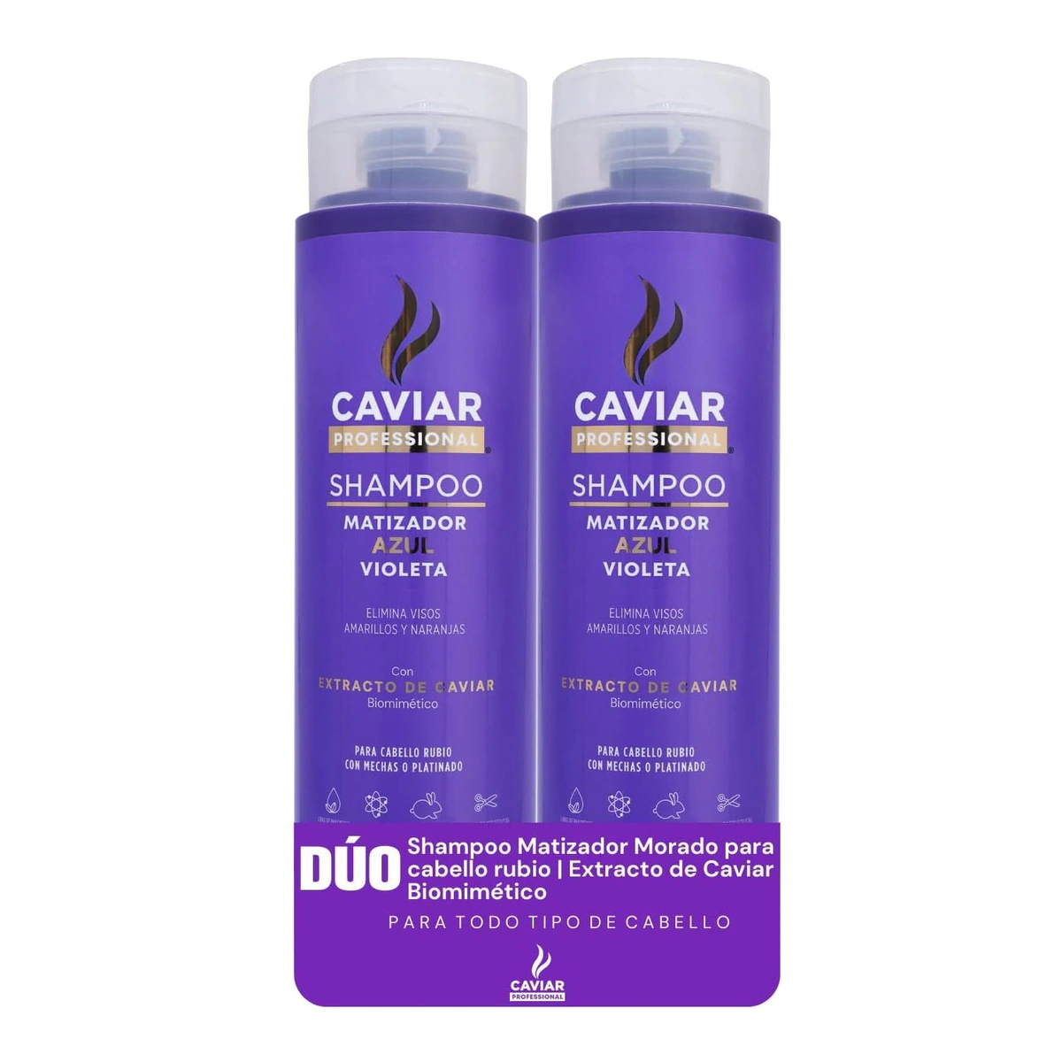 Dúo Shampoo matizador  | Neutraliza tonos amarillos Caviar Professional