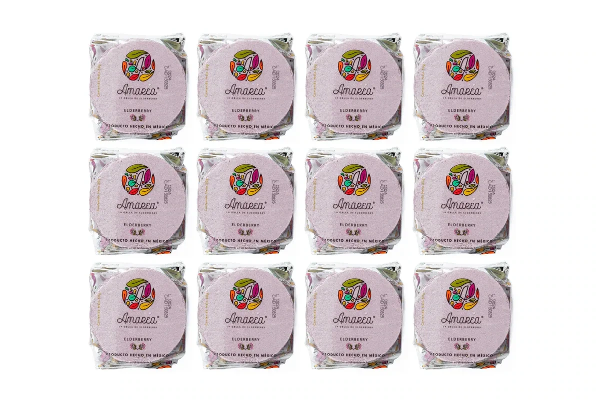 AMAREA® Obleas de Amaranto sabor Elderberry 50g - 12pzs