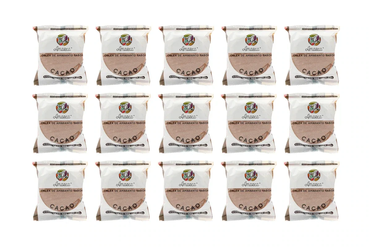 AMAREA® Obleas de Amaranto sabor Cacao 30g - 20 pzs