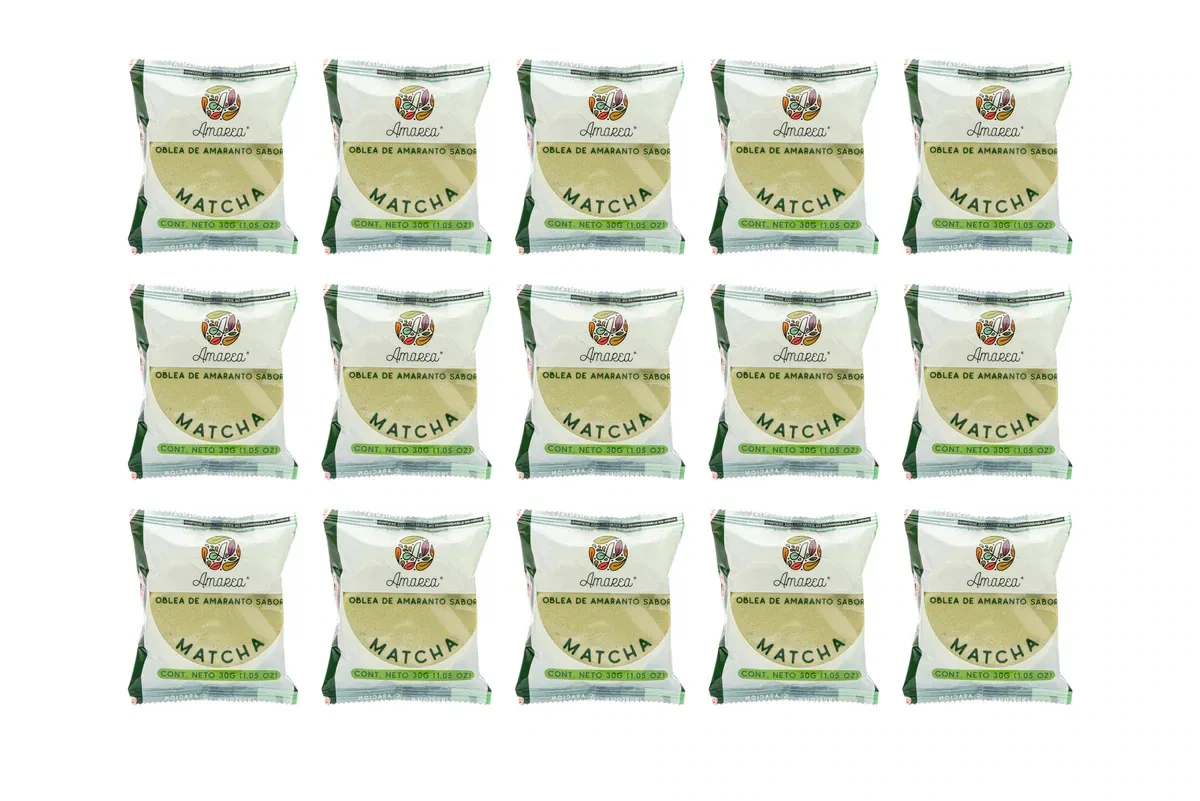 AMAREA® Obleas de Amaranto sabor Matcha 30g - 20 pzs