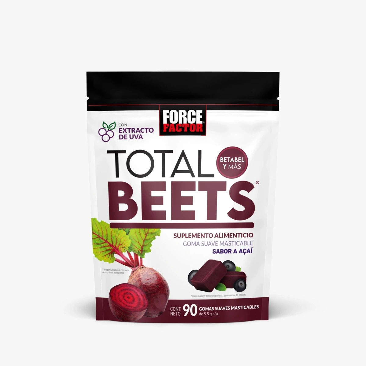Force Factor Total Beets Masticables Betabel Antioxidante