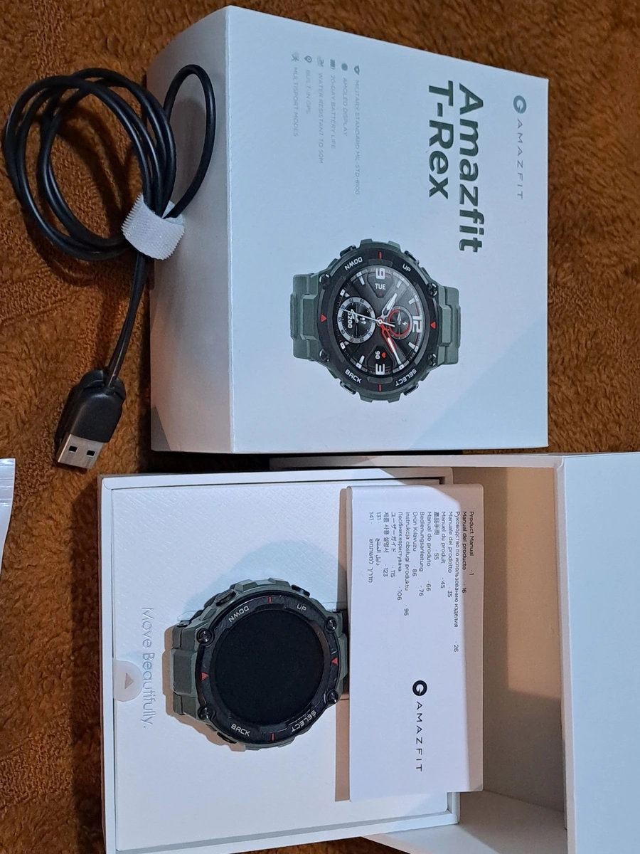 RELOJ AMAZFIT T-REX MILITAR Y 8 ESTENSIBLES INTERCAMBIABLES VARIOS TONOS