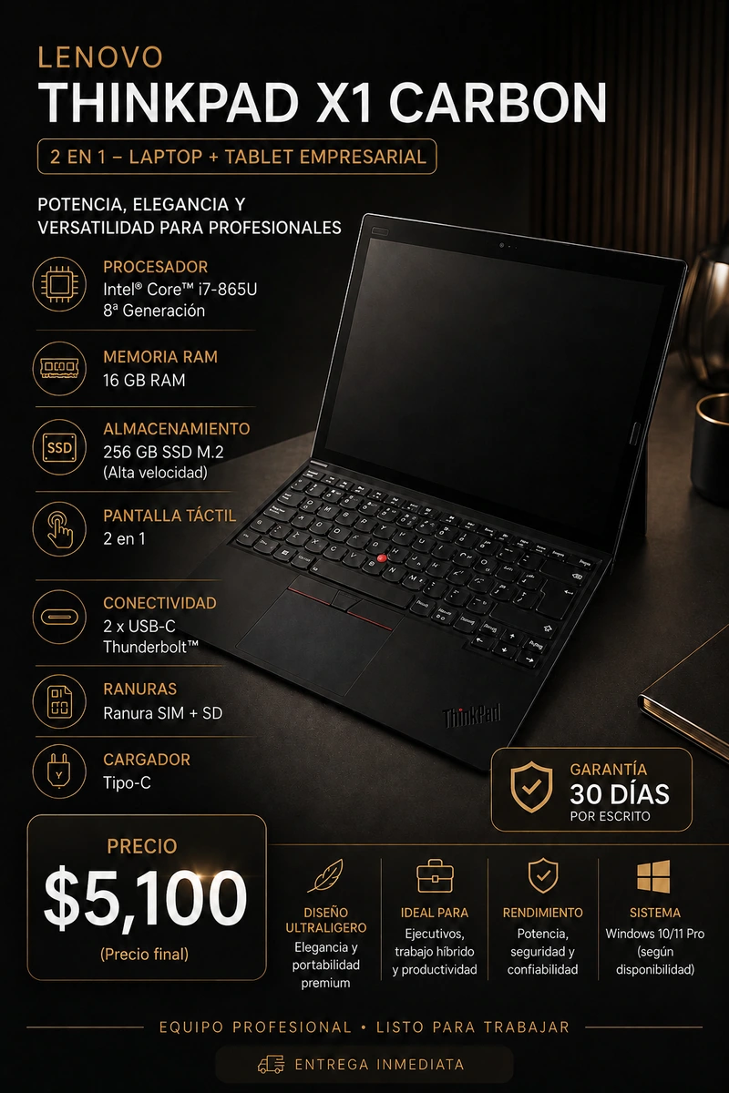 Lenovo x1. 2 en 1 yoga 16 Ram/256 SSD