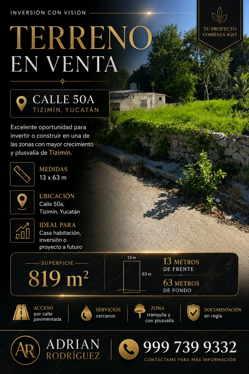 Lote habitacional en la ciudad de Tizimín Yucatán