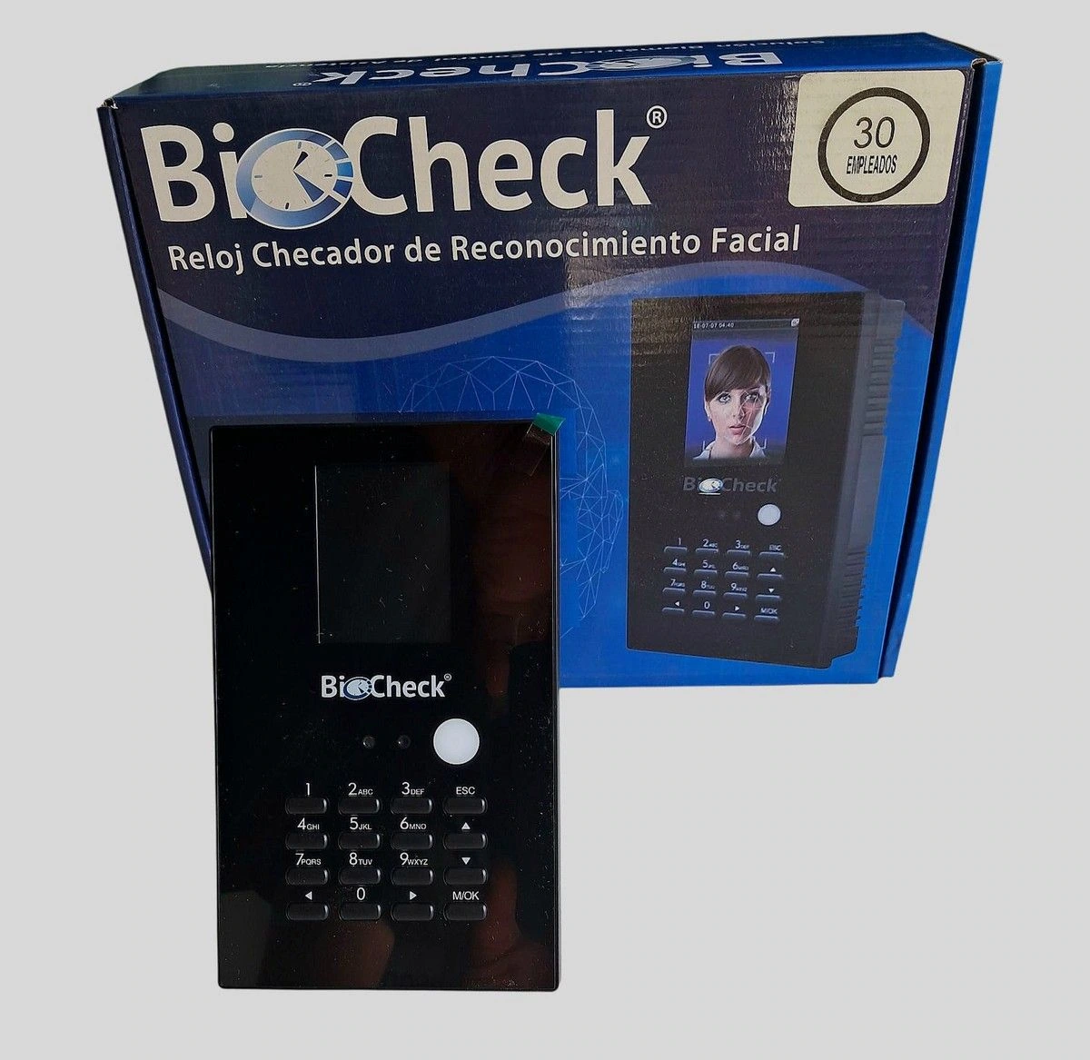 BioCheck - Reloj Checador - TA-6000 - Reconocimiento Facial - 30 Empleados