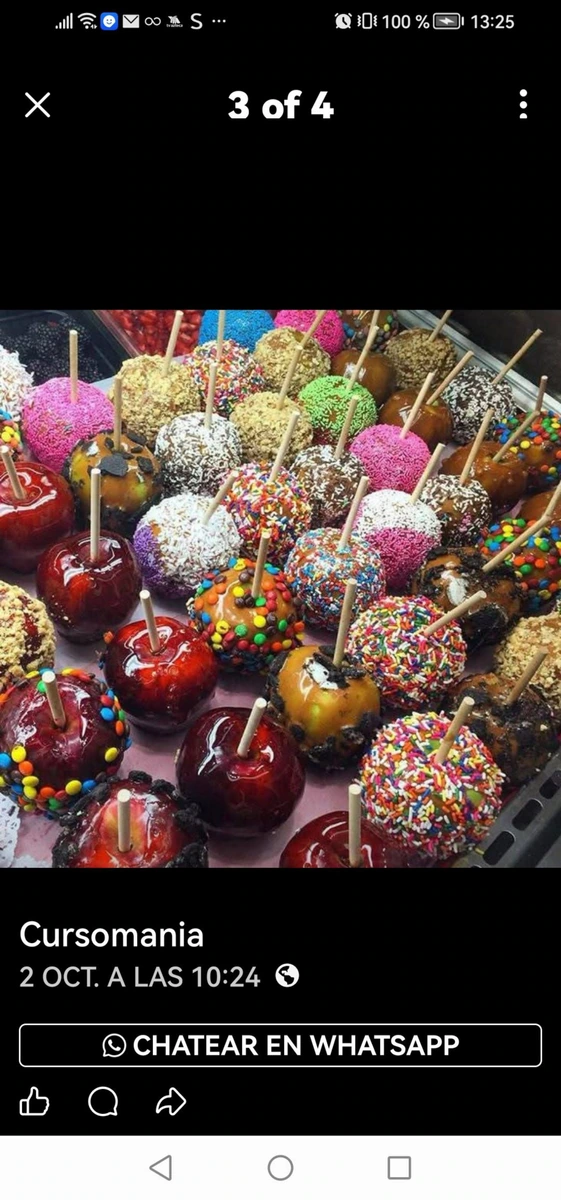 Manzanas fruta cubierta de chamoy