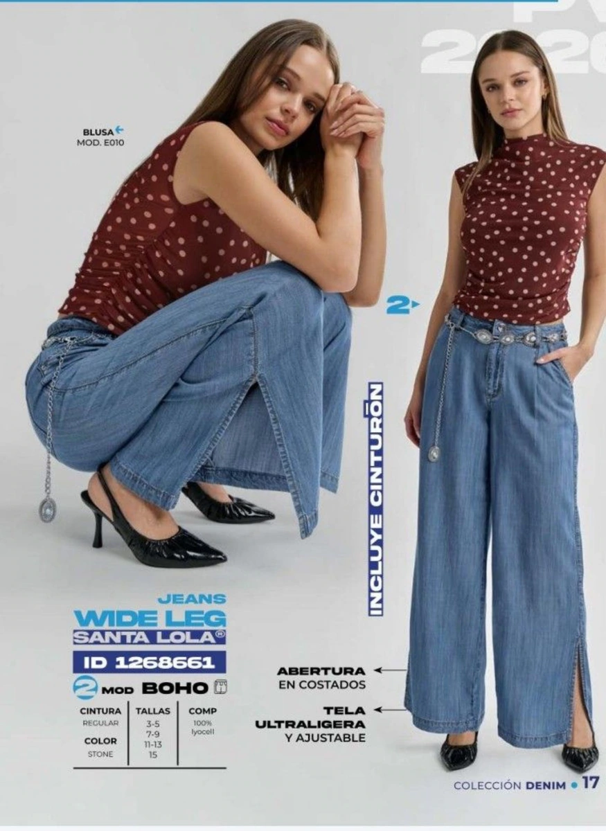 Título: Jeans Prace Shoes Santa Lola – Cintura Regular Color Stone 100% Lyocell