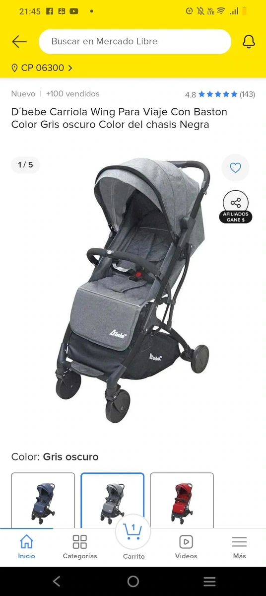 Carriola de viaje para niños de 0 a 36 meses