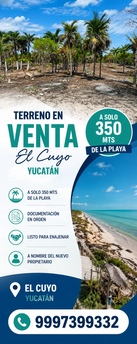 Terreno rústico en el puerto del cuyo yucatan