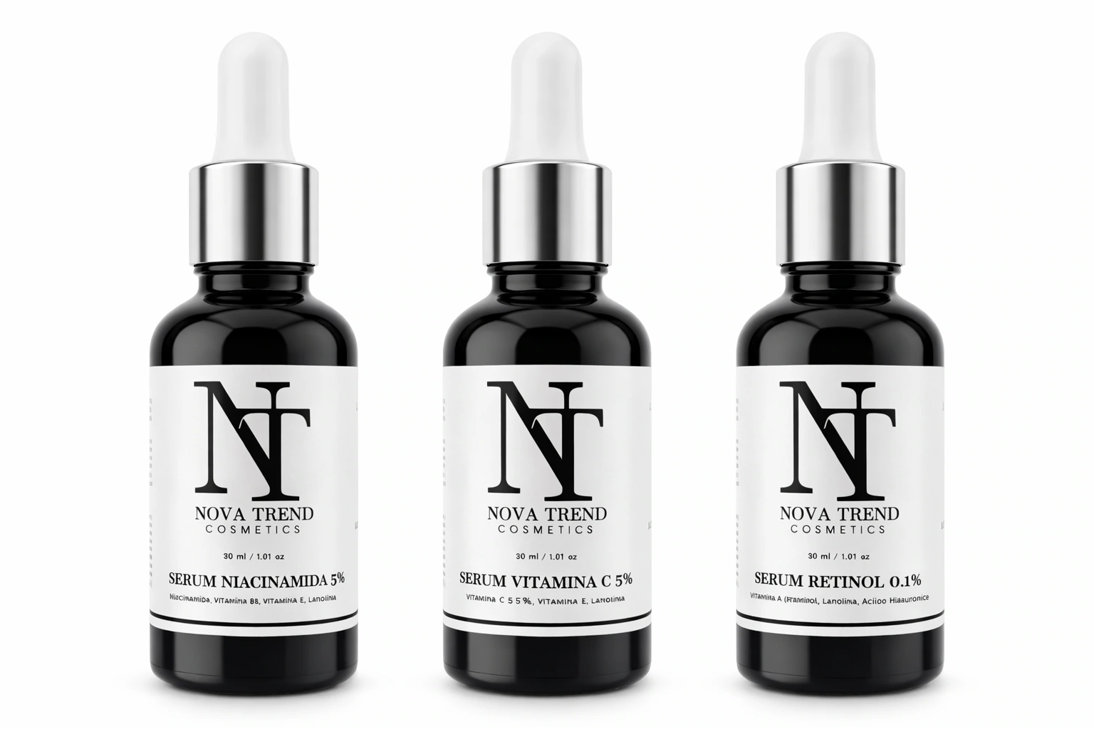 Hasta 78% más luminosidad Kit 3 Serum Faciales NOVA TREND COSMETICS