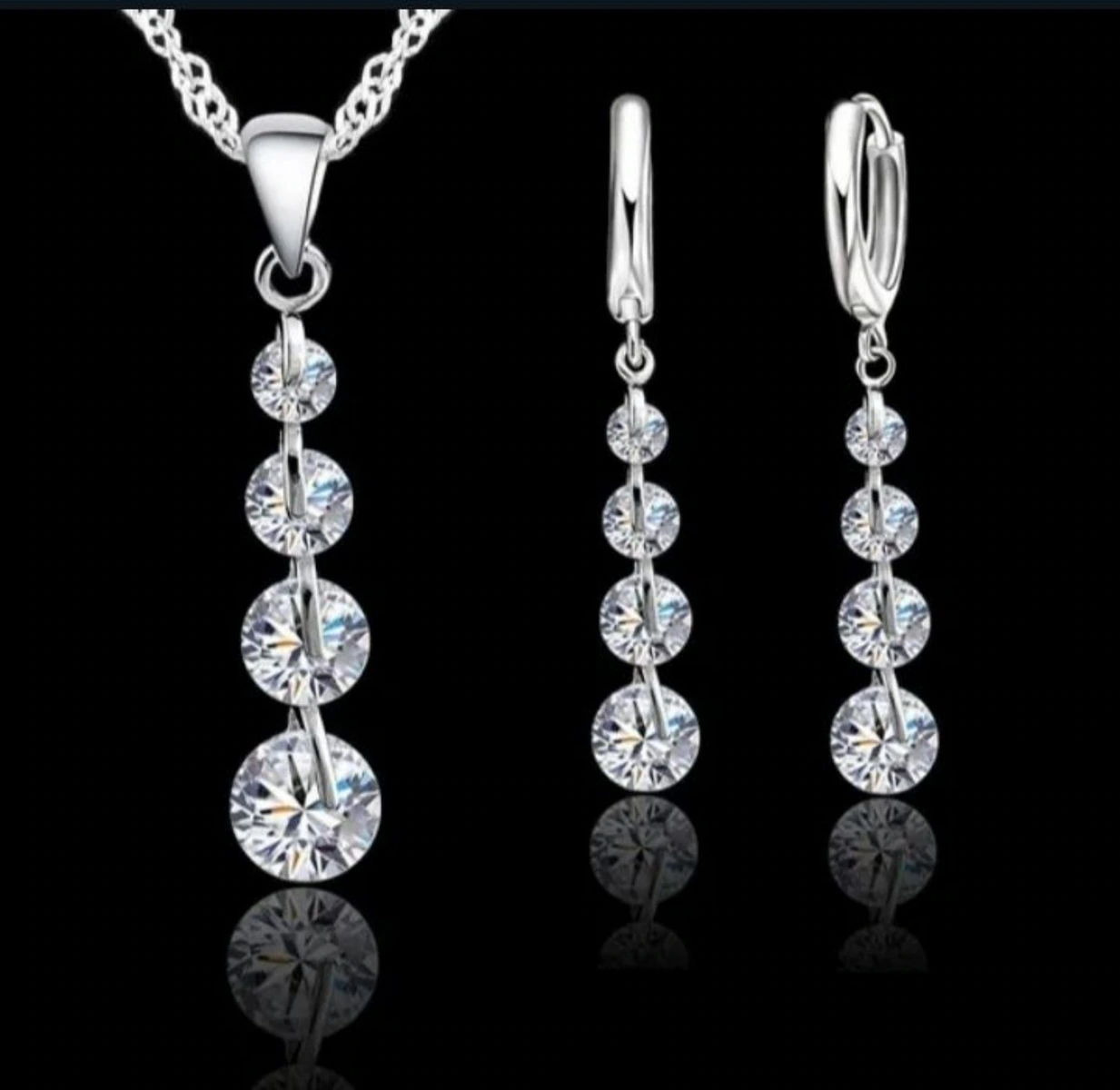 Collar y aretes 4 circonias