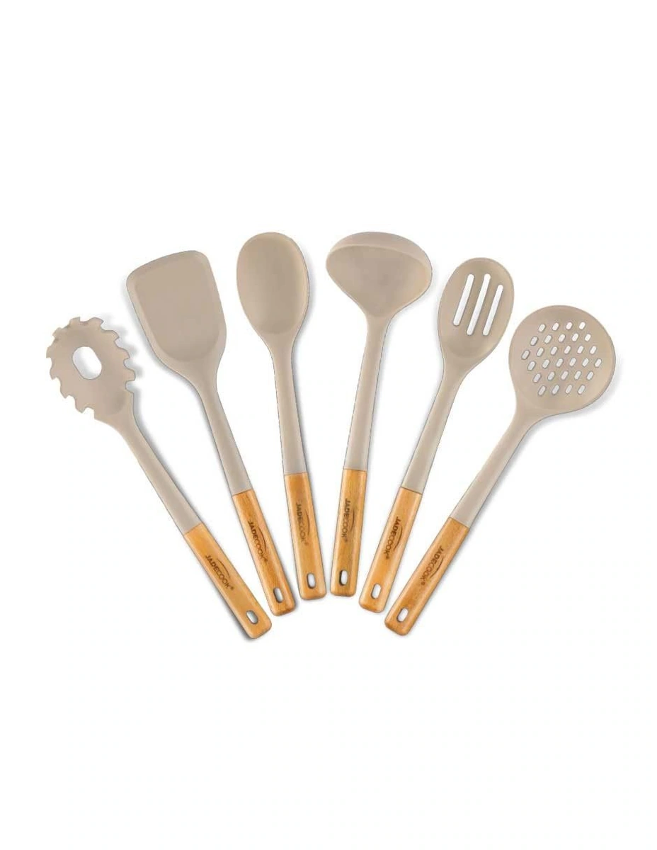Juego de Utensilios 6 Piezas con Mangos de Madera Jade Cook