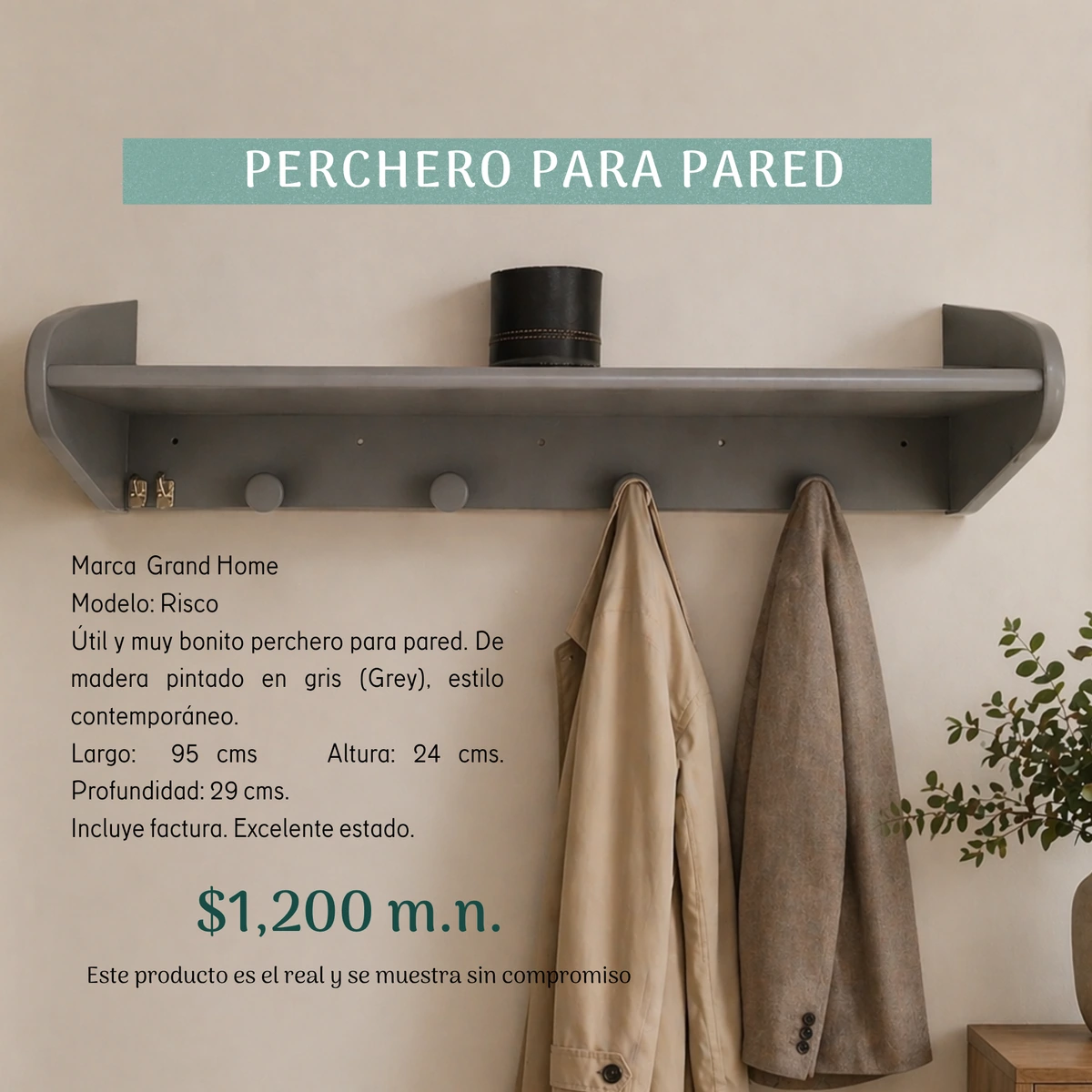 Funcional y bonito PERCHERO de pared