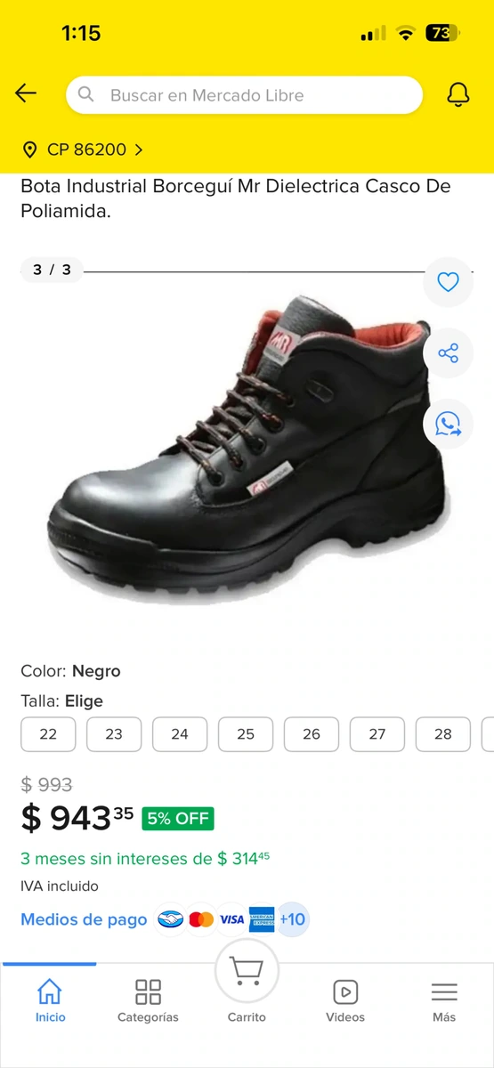 Botas industriales dielectricas