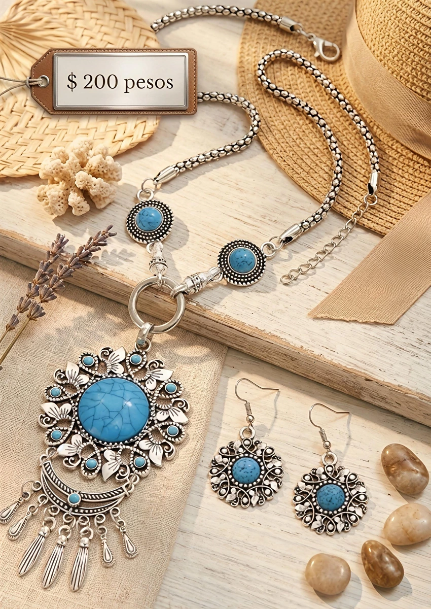 Elegantes collares con aretes