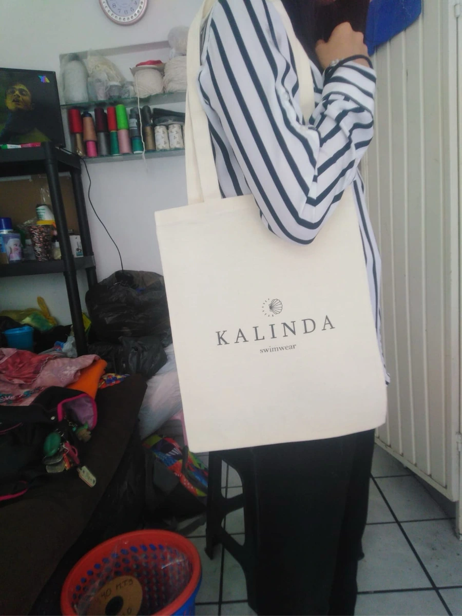 Bolsa de asa de manta cruda tipo tote bag