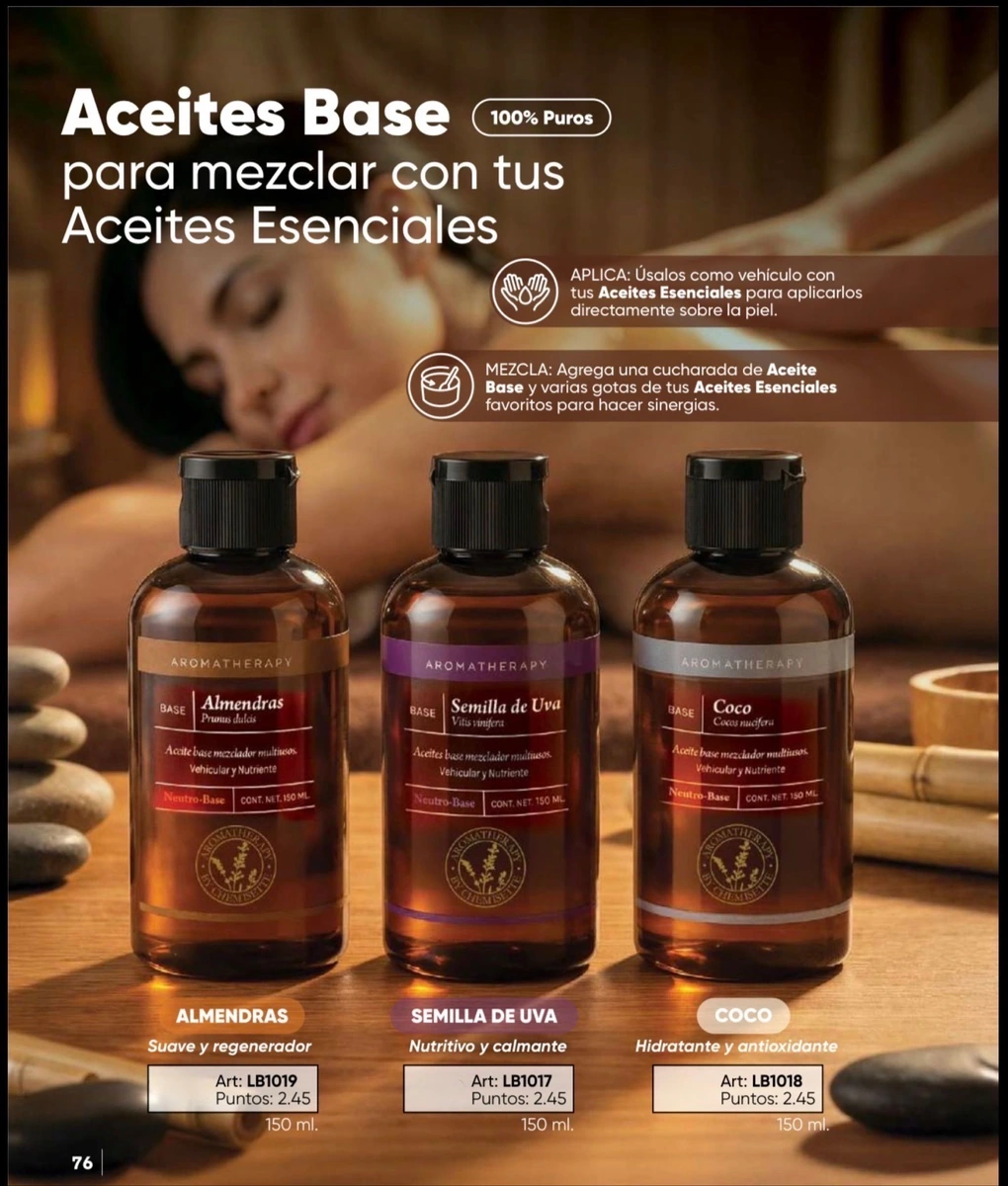 Aceites base para mezclar con aceites esenciales
