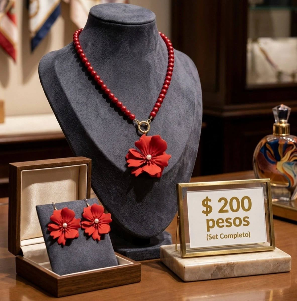 Vendo elegante collar con aretes