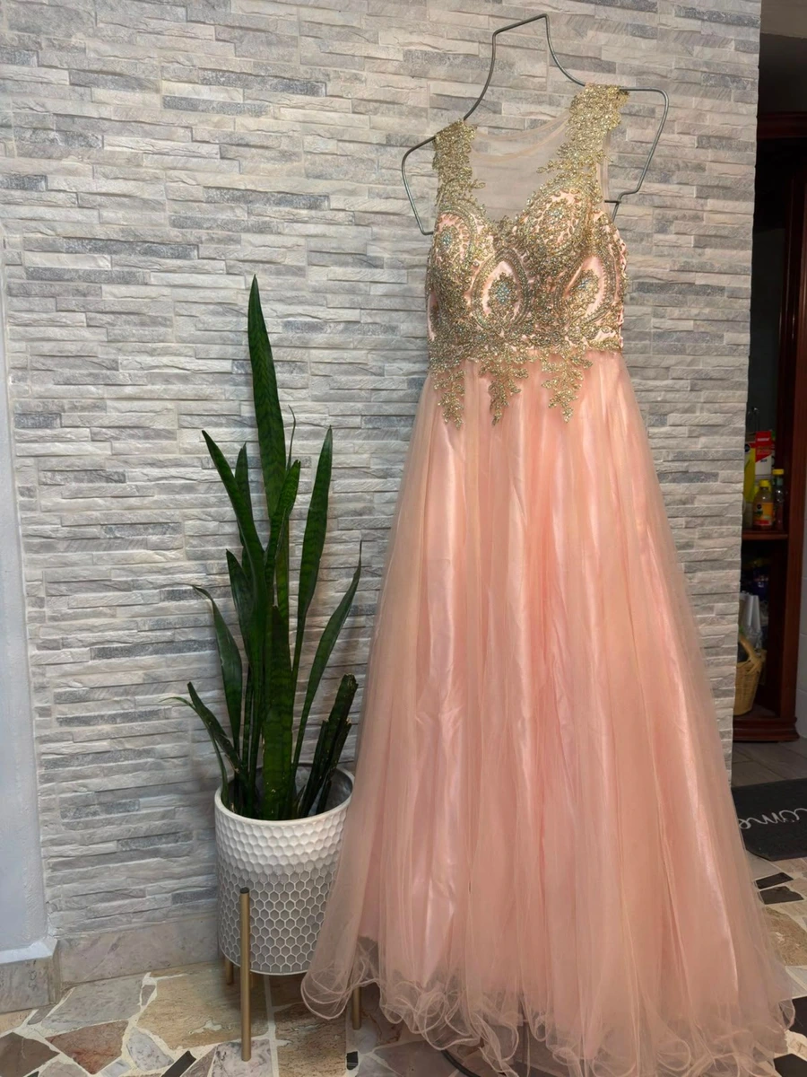 Vestido de fiesta color palo de rosa