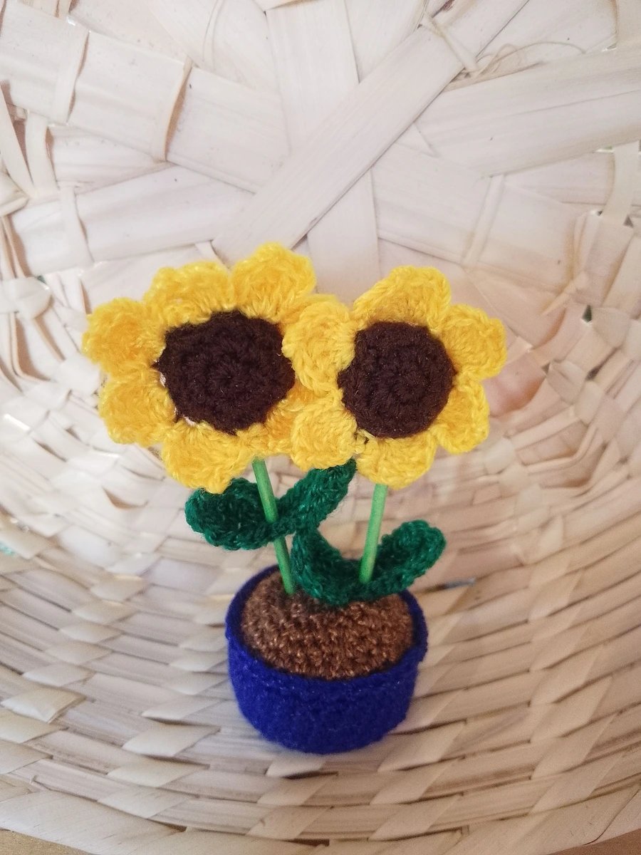 Flores de crochet artesanales