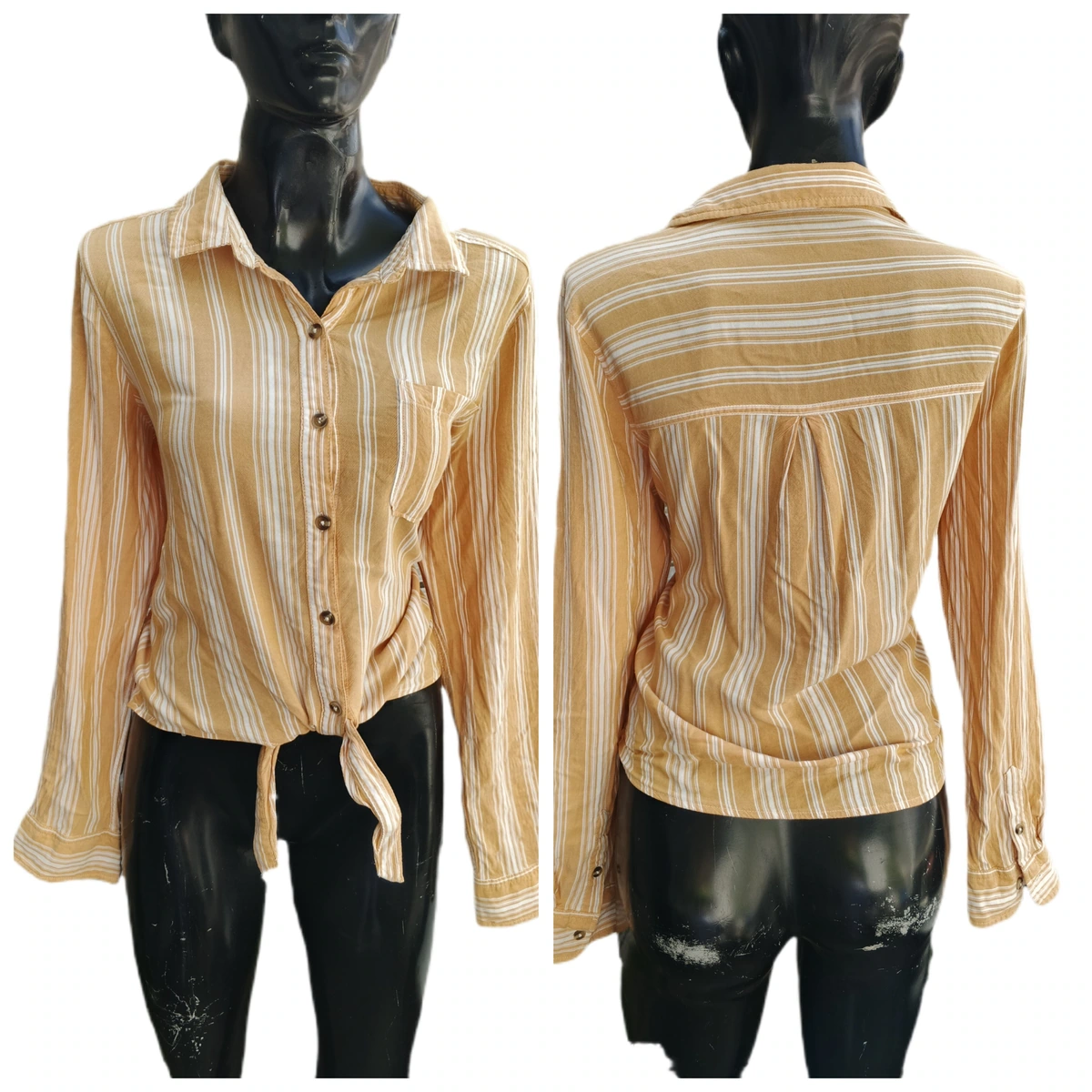 bonita camisa de botones corta con lazo aeropostale