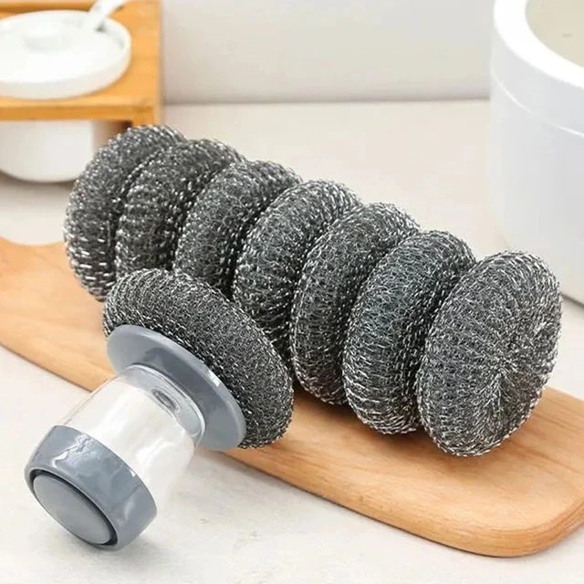 dispensador de jabon con fibra metalica