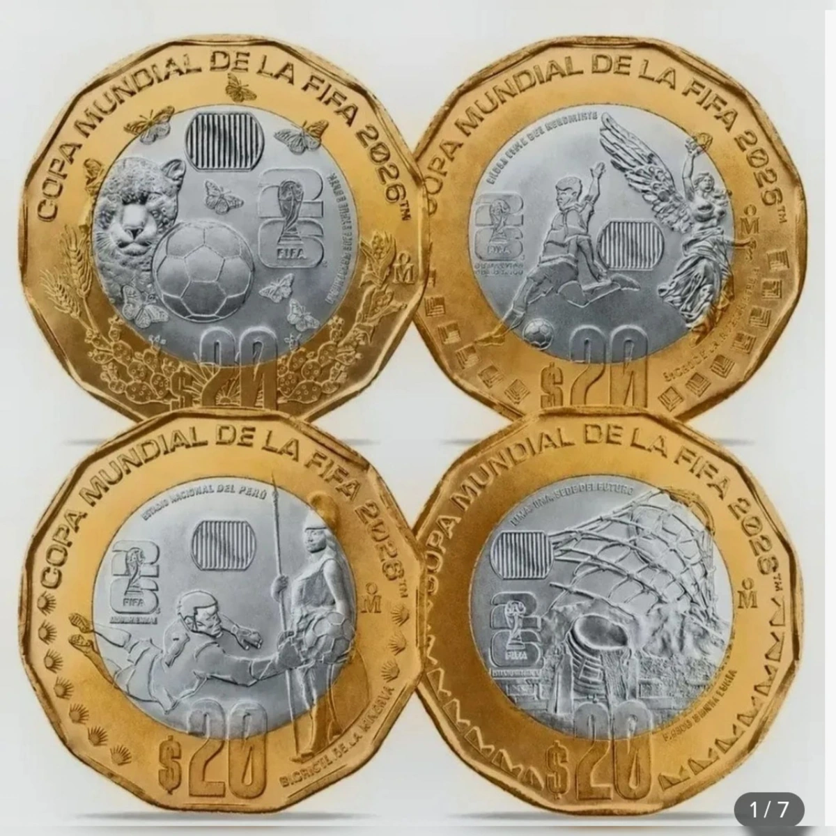 Set de 4 moneds Mundialistas bifasicas