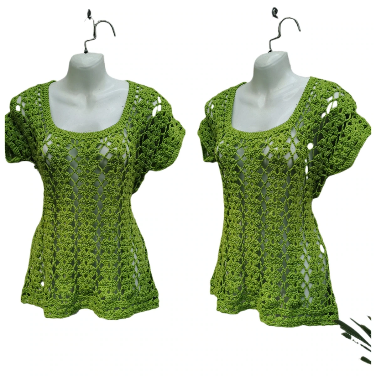 Blusa artesanal tejida a mano sobrepuesto