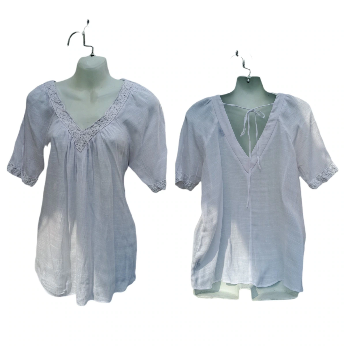 Blusa de mantilla fresca blanca