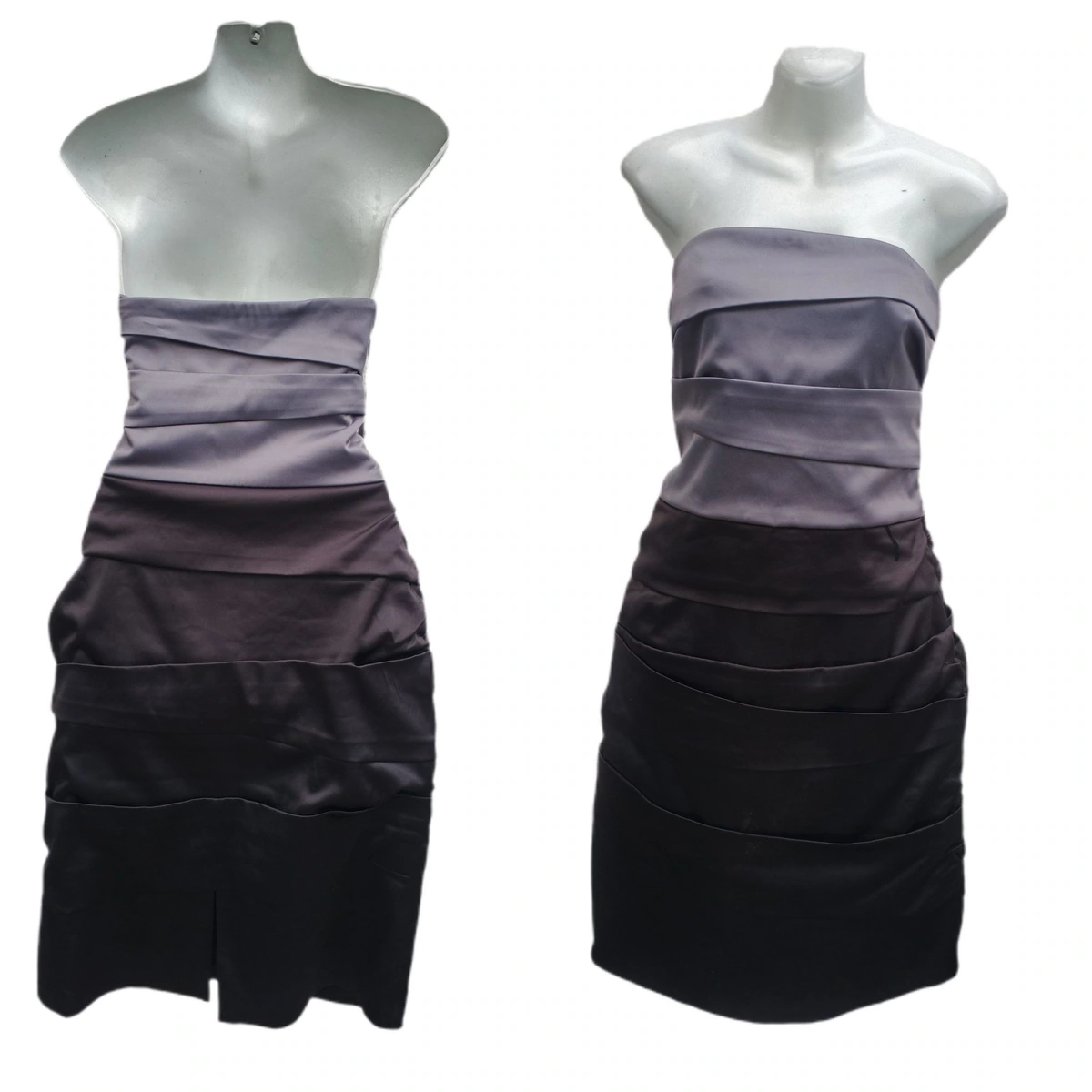Vestido satinado tablitas strapless