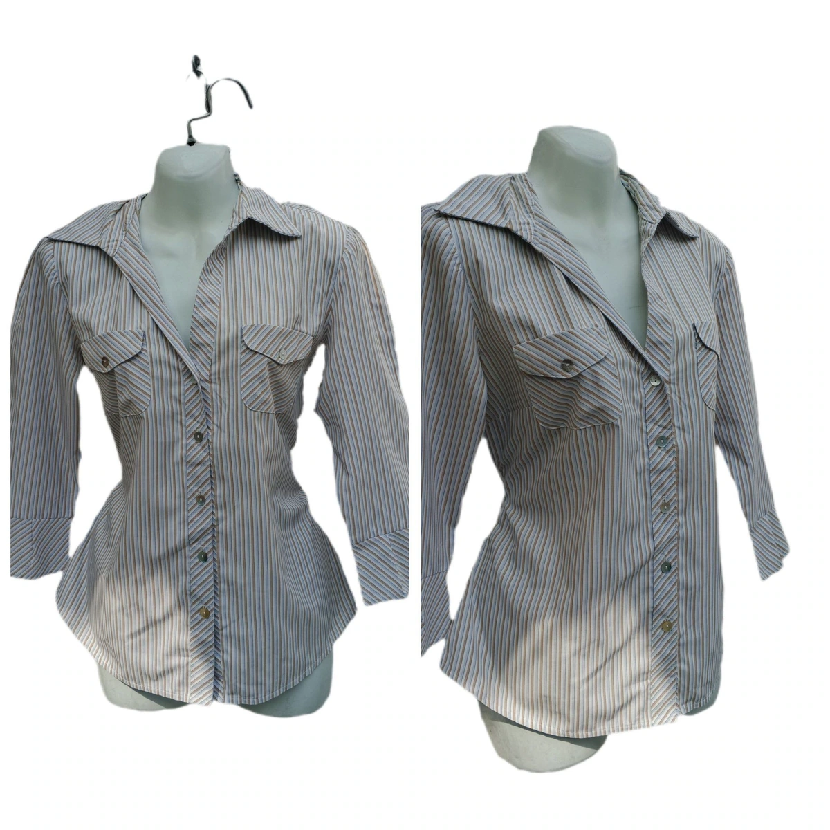 Camisa rallada acinturada con botones