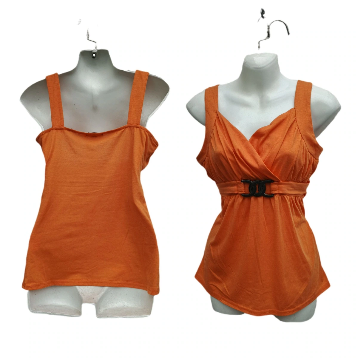 Blusa de tirantes acinturada strech