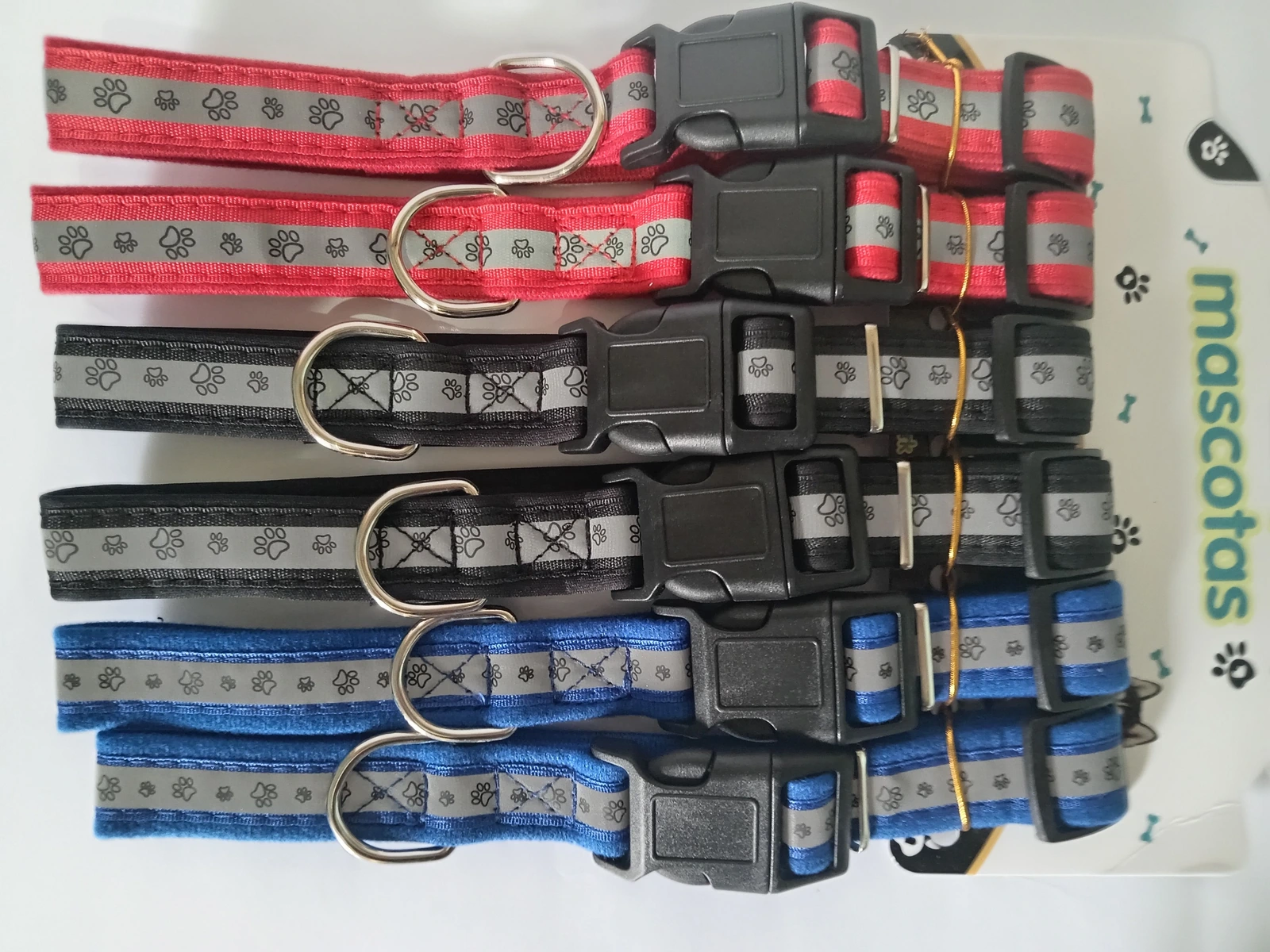 6 Collares De Nylon Para Perro Grande Reflejante Ajustable