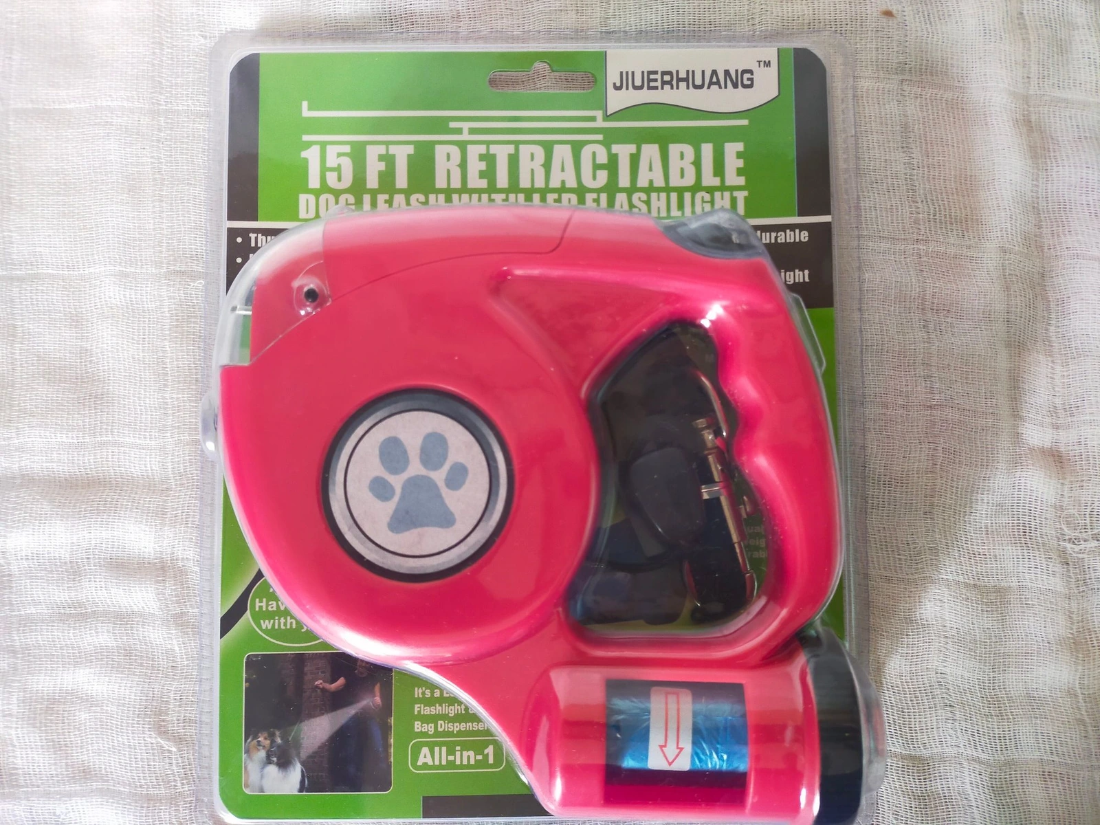 Correa Retráctil Grande Para Perro Con Led Y Bolsas