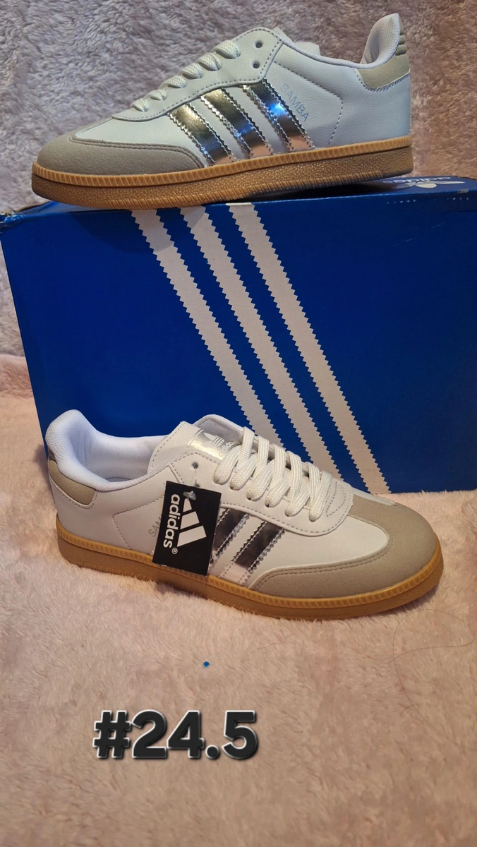 Adidas samba Blanco, plata #24.5