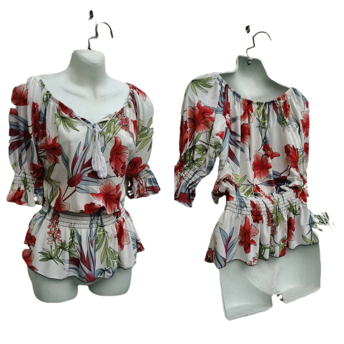 Blusa campesina de licra floral