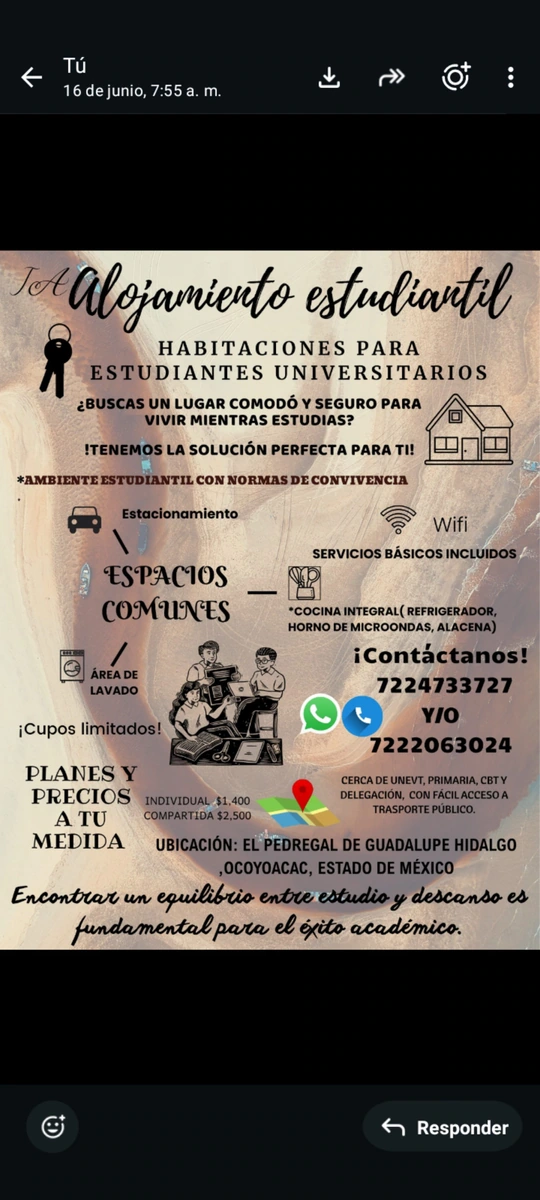 HABITACIONES PARA ESTUDIANTES UNIVERITARIOS