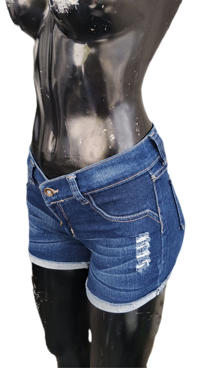 Shorts de mezclilla strech con bolsas