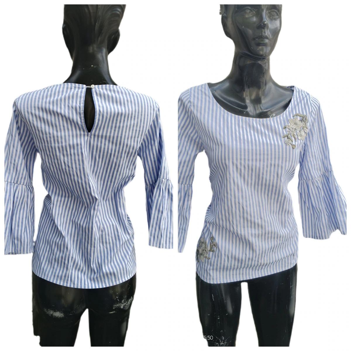 Blusa rallada con bordados linda