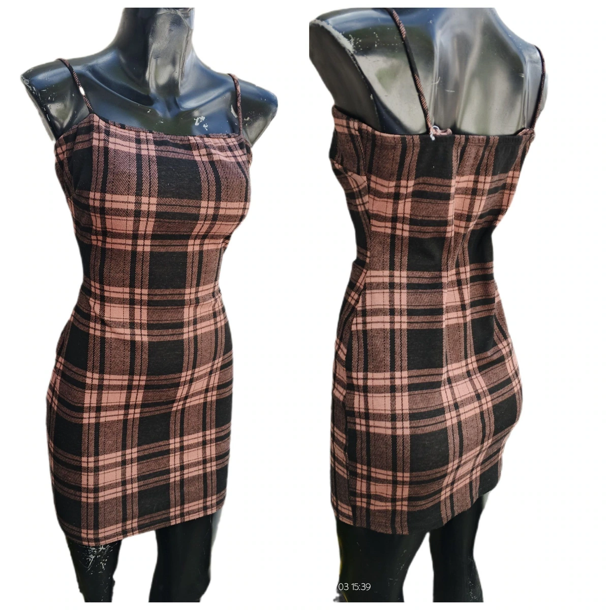 Vestido ajustado cuadrado tela gruesa