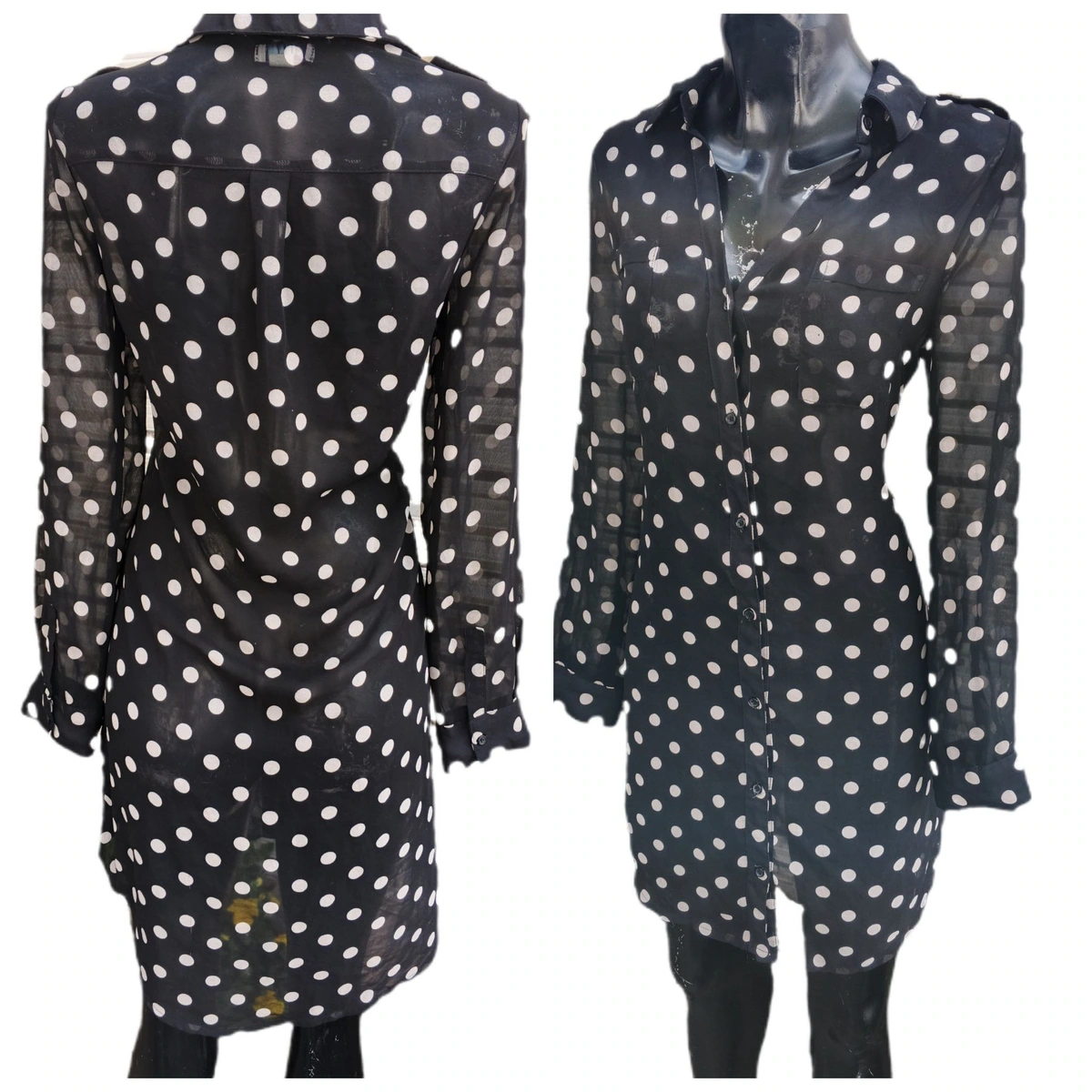 Vestido de gasa con lunares y gasa lindo