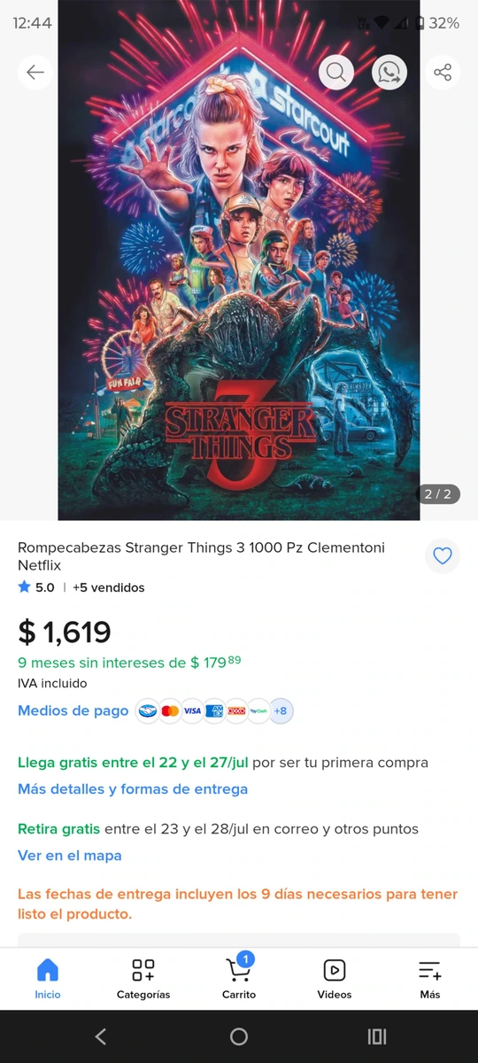 Vendo rompecabezas de stranger tHIGS de mil piezas