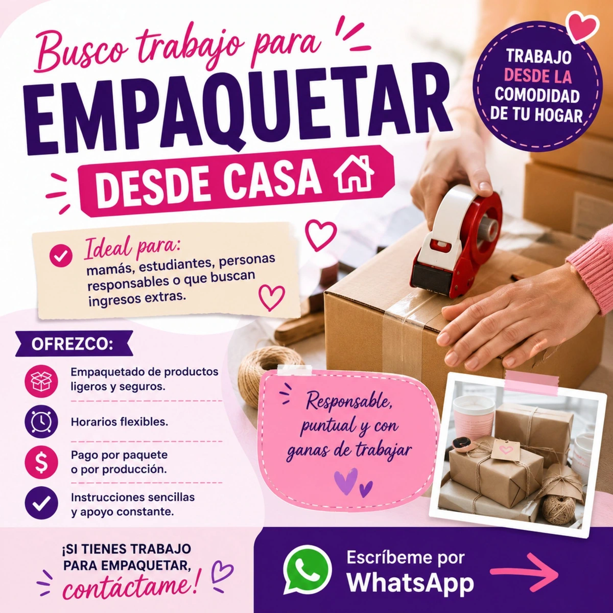 Home office - empaquetar productos