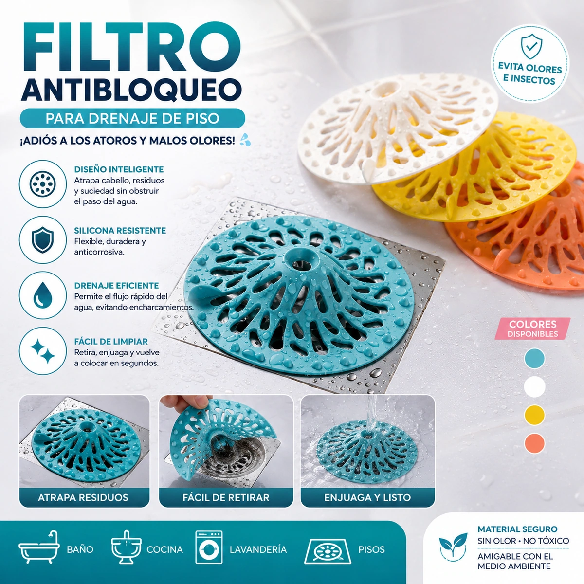 Filtro Antibloqueo para Drenaje de Piso