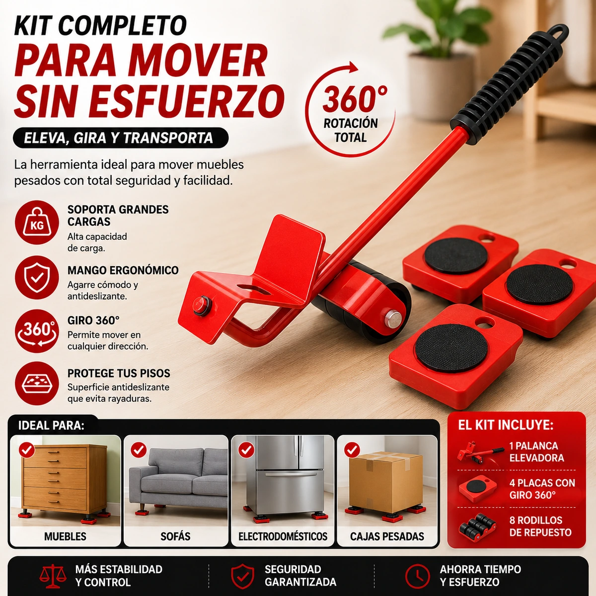 Kit Profesional para Transportar Muebles