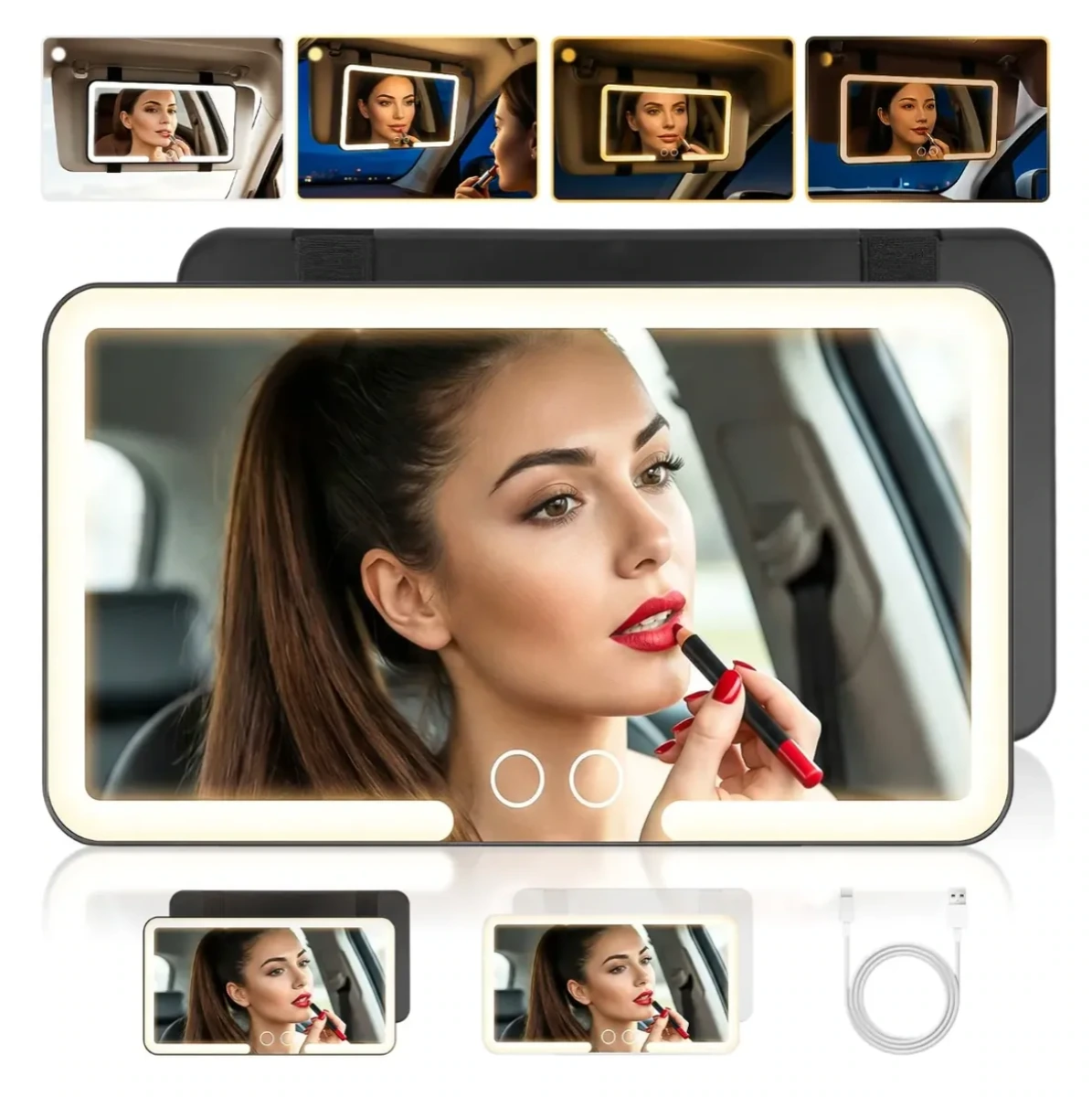 Espejo Maquillaje con Luz Led Para Coche