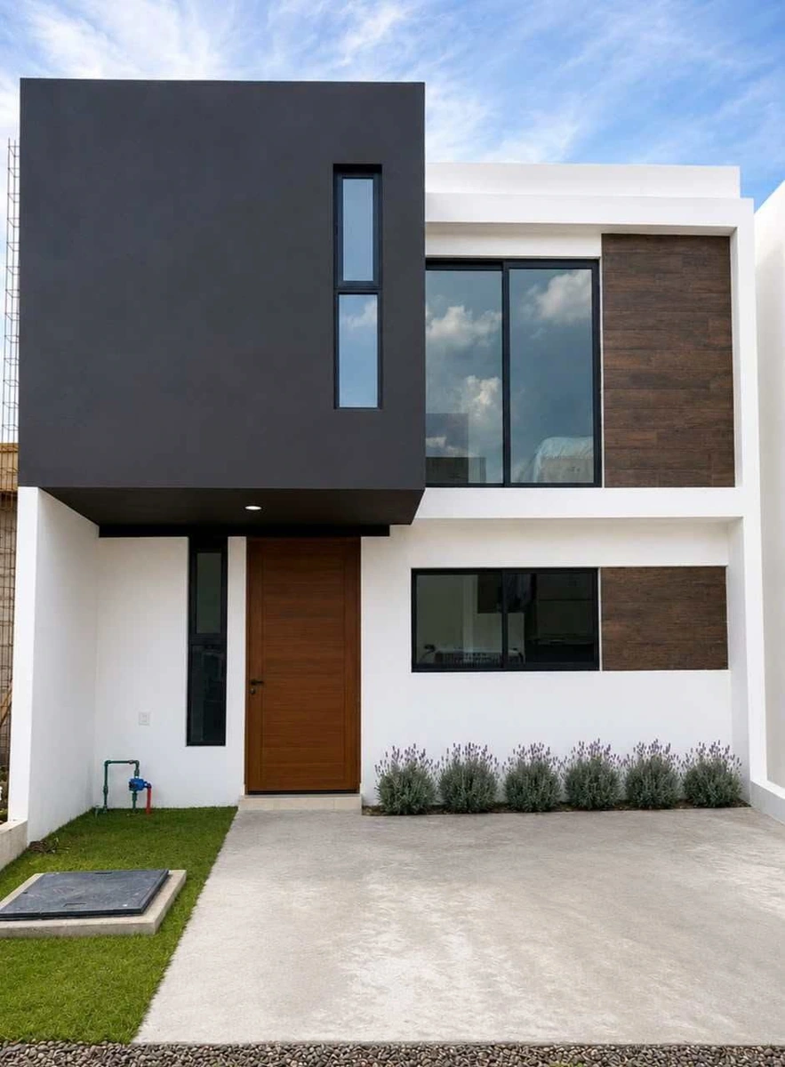 Residencia con  doble Altura en Sala y Recamara en planta baja