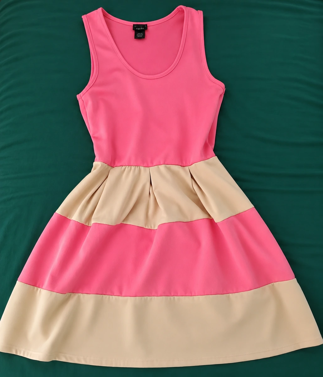 Vestido Casual Rue 21 Talla M Rosa y Beige